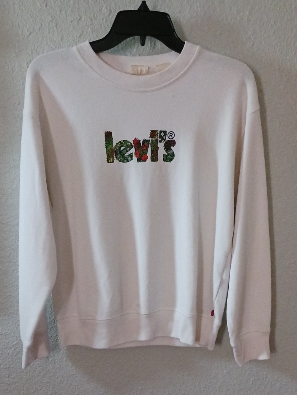 Levi's White Sweatshirt with Multicolor Floral Logo